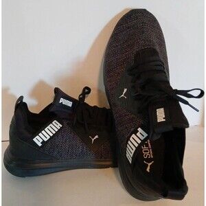 MENS Size 13 - PUMA Enzo Beta Woven RUNNING Shoes Low Black/White LOGO-New